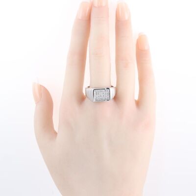 Mens Platinum Ring Diamond 0.47ct 21.5g - 6