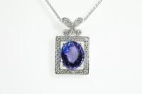 4.80ct Tanzanite and Diamond Pendant