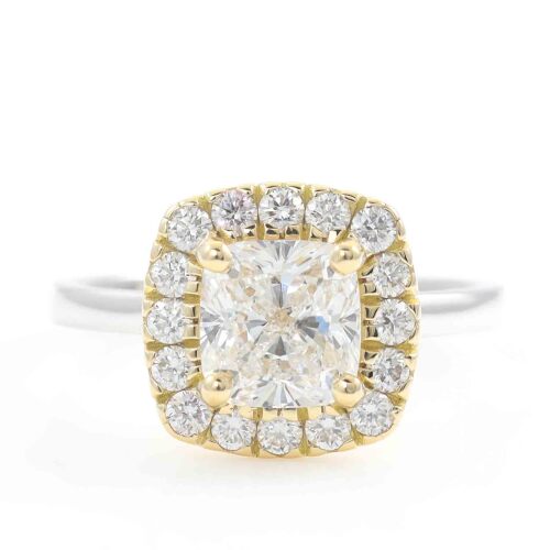 1.70ct Diamond Halo Ring GIA E SI1