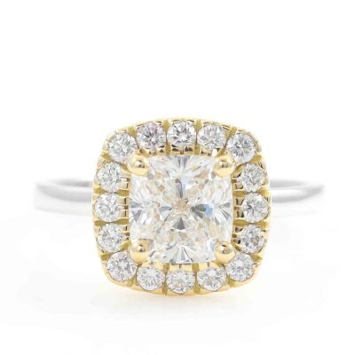 1.70ct Diamond Halo Ring GIA E SI1