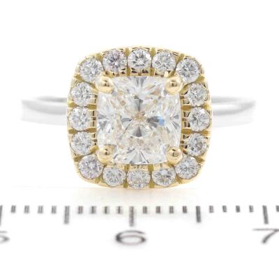 1.70ct Diamond Halo Ring GIA E SI1 - 6