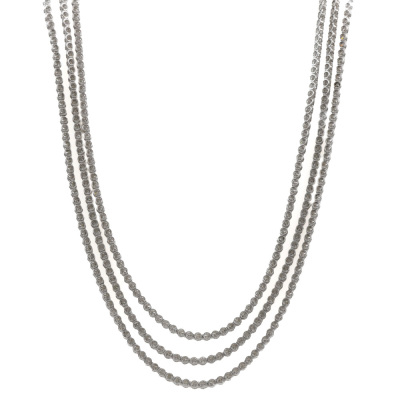 6.82ct Diamond 3 Row Tennis Necklace - 8