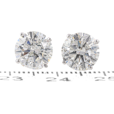 4.03ct Diamond Studs GSL H - 2