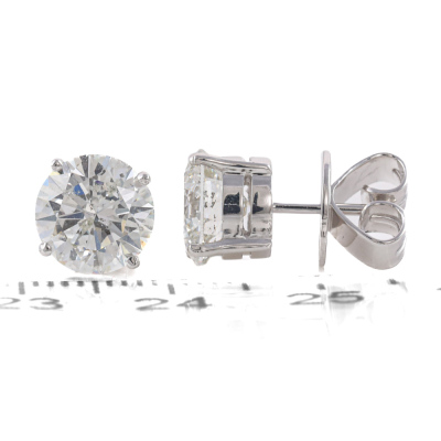 4.03ct Diamond Studs GSL H - 5