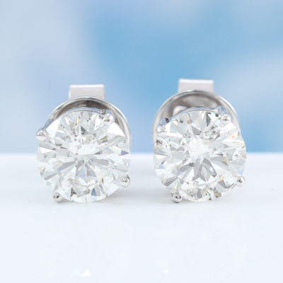 4.03ct Diamond Studs GSL H - 8