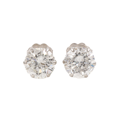 2.07ct Round Diamond Stud Earrings