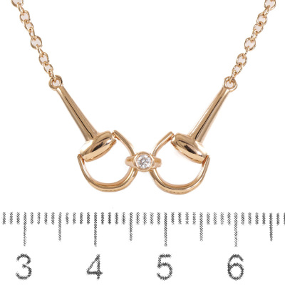 Gucci Horsebit Diamond Chain Necklace - 3