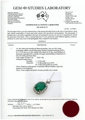 3.23ct Zambian Emerald and Diamond Pendant - 4