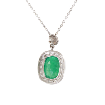 3.23ct Zambian Emerald and Diamond Pendant - 5