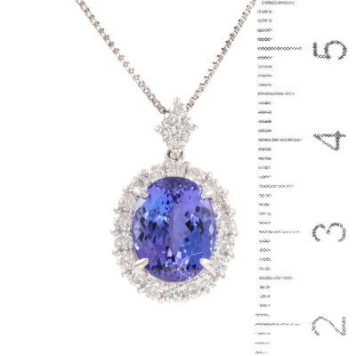 5.01ct Tanzanite and Diamond Pendant - 2