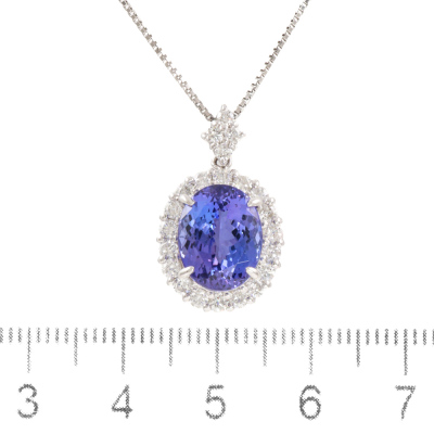 5.01ct Tanzanite and Diamond Pendant - 3