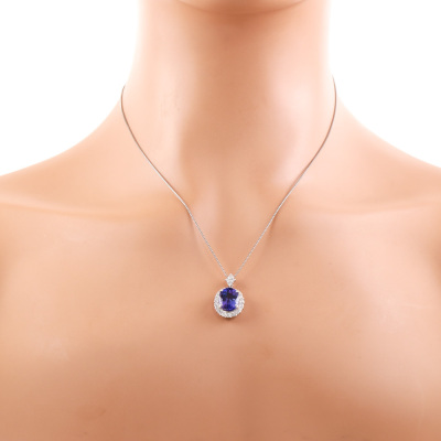 5.01ct Tanzanite and Diamond Pendant - 6