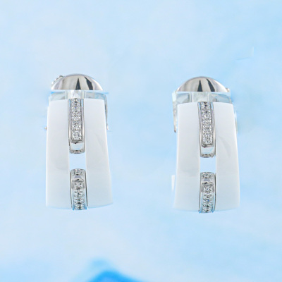 Chanel Ultra Diamond & Ceramic Earrings - 5