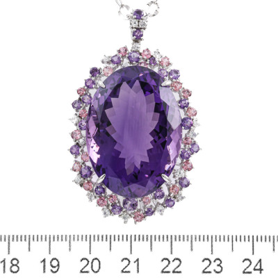 62.23ct Amethyst & Mixed Gemstone Pendant - 2