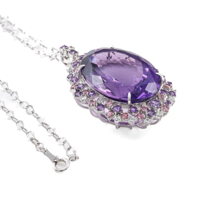 62.23ct Amethyst & Mixed Gemstone Pendant - 7