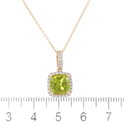 2.60ct Peridot and Diamond Pendant - 2