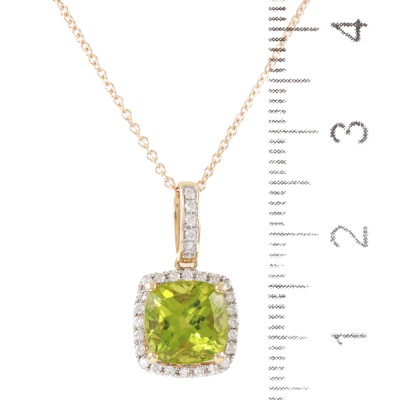 2.60ct Peridot and Diamond Pendant - 3