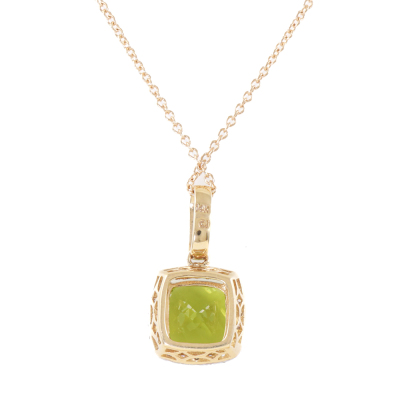 2.60ct Peridot and Diamond Pendant - 4