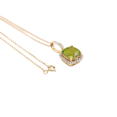 2.60ct Peridot and Diamond Pendant - 5