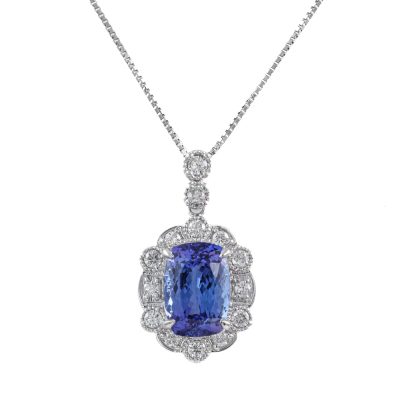 4.86ct Tanzanite and Diamond Pendant