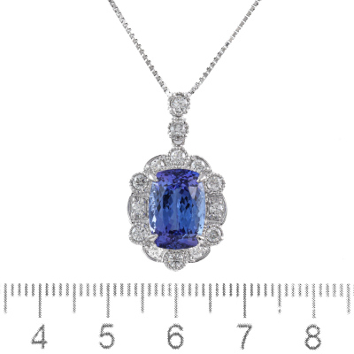 4.86ct Tanzanite and Diamond Pendant - 2