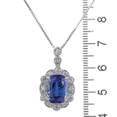 4.86ct Tanzanite and Diamond Pendant - 3