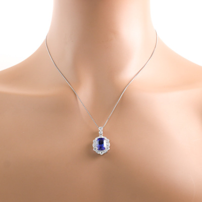 4.86ct Tanzanite and Diamond Pendant - 6