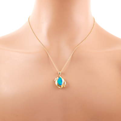 Bouler Opal and Diamond Pendant - 5