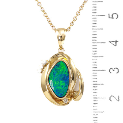 Bouler Opal and Diamond Pendant - 6