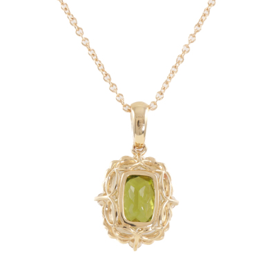 0.95ct Peridot and Diamond Pendant - 4