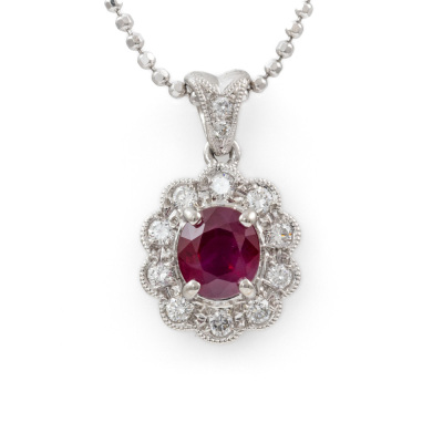 1.09ct Ruby & Diamond Pendant