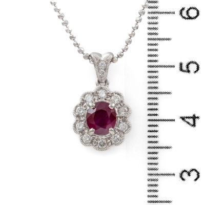 1.09ct Ruby & Diamond Pendant - 3