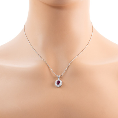 1.09ct Ruby & Diamond Pendant - 5