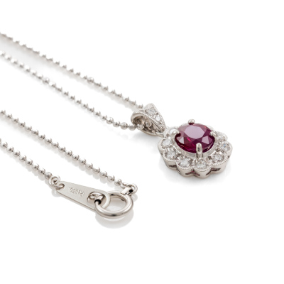 1.09ct Ruby & Diamond Pendant - 6