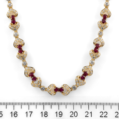 6.80ct Ruby & 4.75ct Diamond Necklace - 3