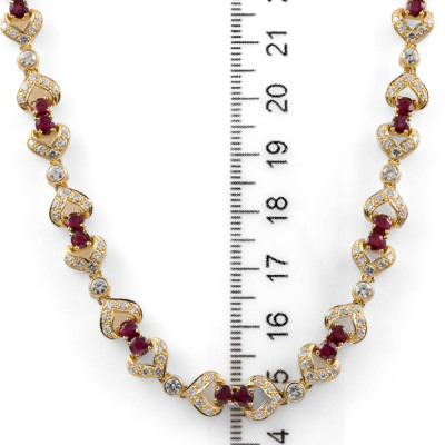 6.80ct Ruby & 4.75ct Diamond Necklace - 5