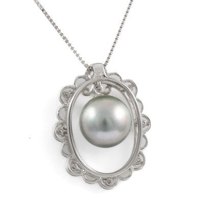 11.1mm Tahitian Pearl Pendant - 4