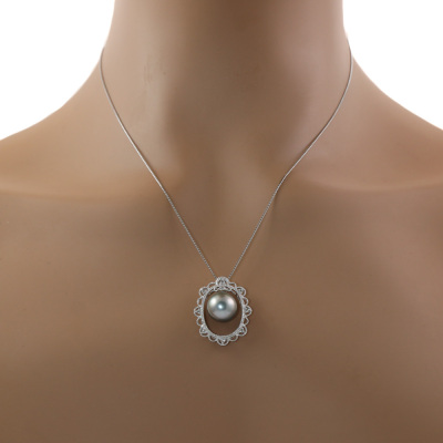 11.1mm Tahitian Pearl Pendant - 5