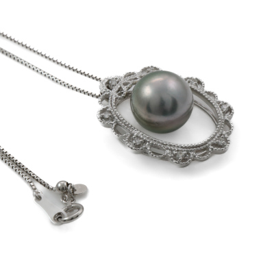 11.1mm Tahitian Pearl Pendant - 6