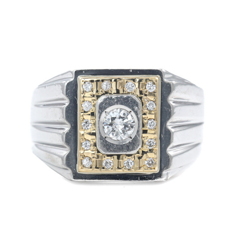 0.31ct Diamond Mens Platinum Ring 15.5g