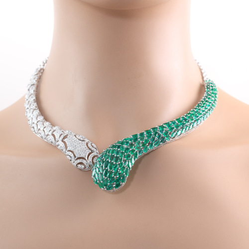 27.00ct Emerald and Diamond Necklace