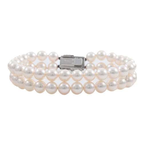 7.1mm - 7.5mm Akoya Pearl Double Row Bracelet