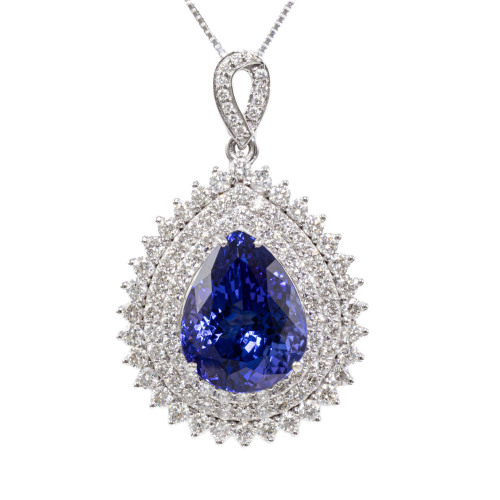 10.05ct Tanzanite & 2.12ct Diamond Pendant