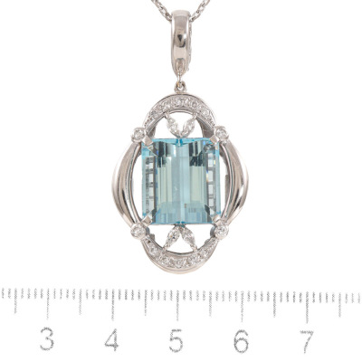 10.61ct Aquamarine & Diamond Enhancer Pendant - 2