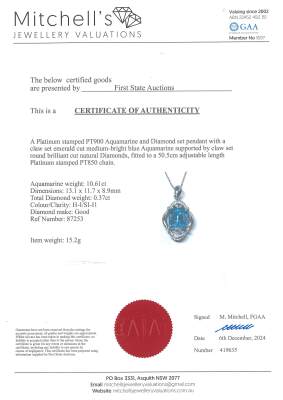 10.61ct Aquamarine & Diamond Enhancer Pendant - 4