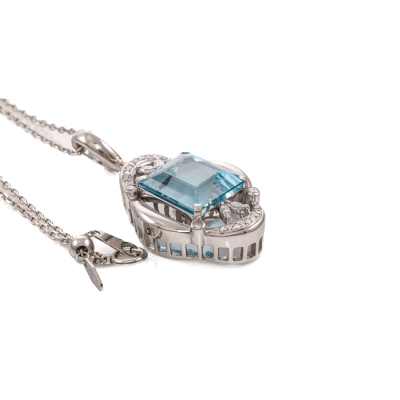 10.61ct Aquamarine & Diamond Enhancer Pendant - 6