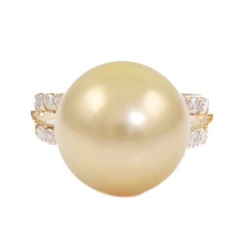 12.4mm Golden South Sea Pearl Ring