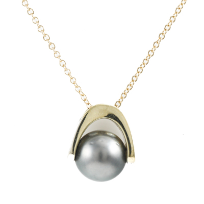 11.7mm Pearl & Diamond Pendant - 4