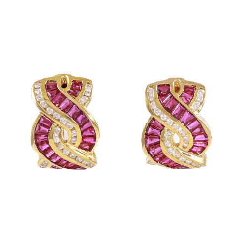 1.40ct Ruby and Diamond Earrings