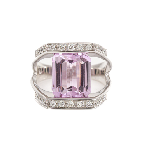 4.00ct Kunzite and Diamond Ring